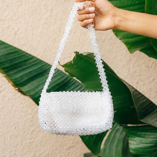 handcrafted crystal beads bag