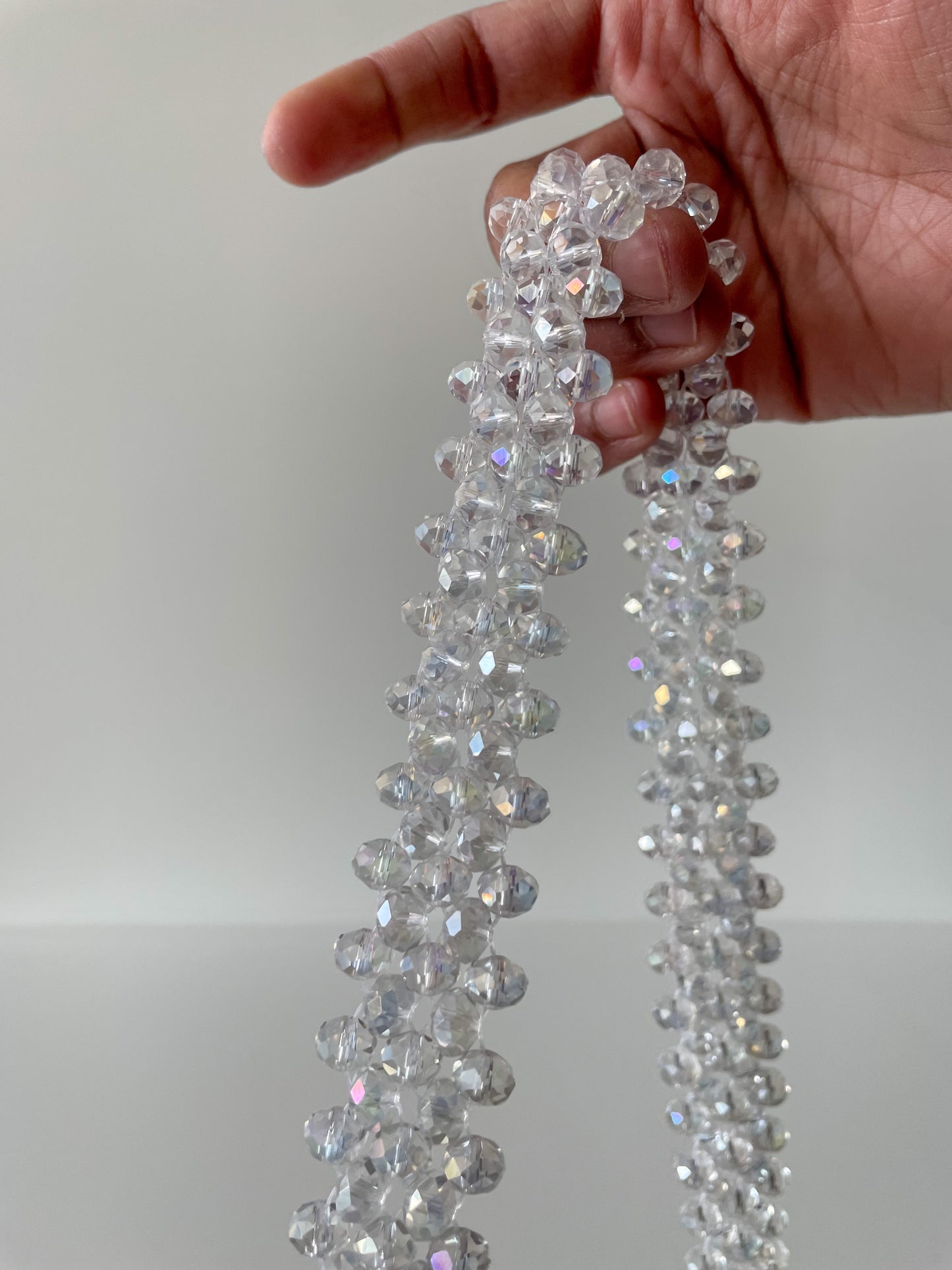 handcrafted crystal beads bag