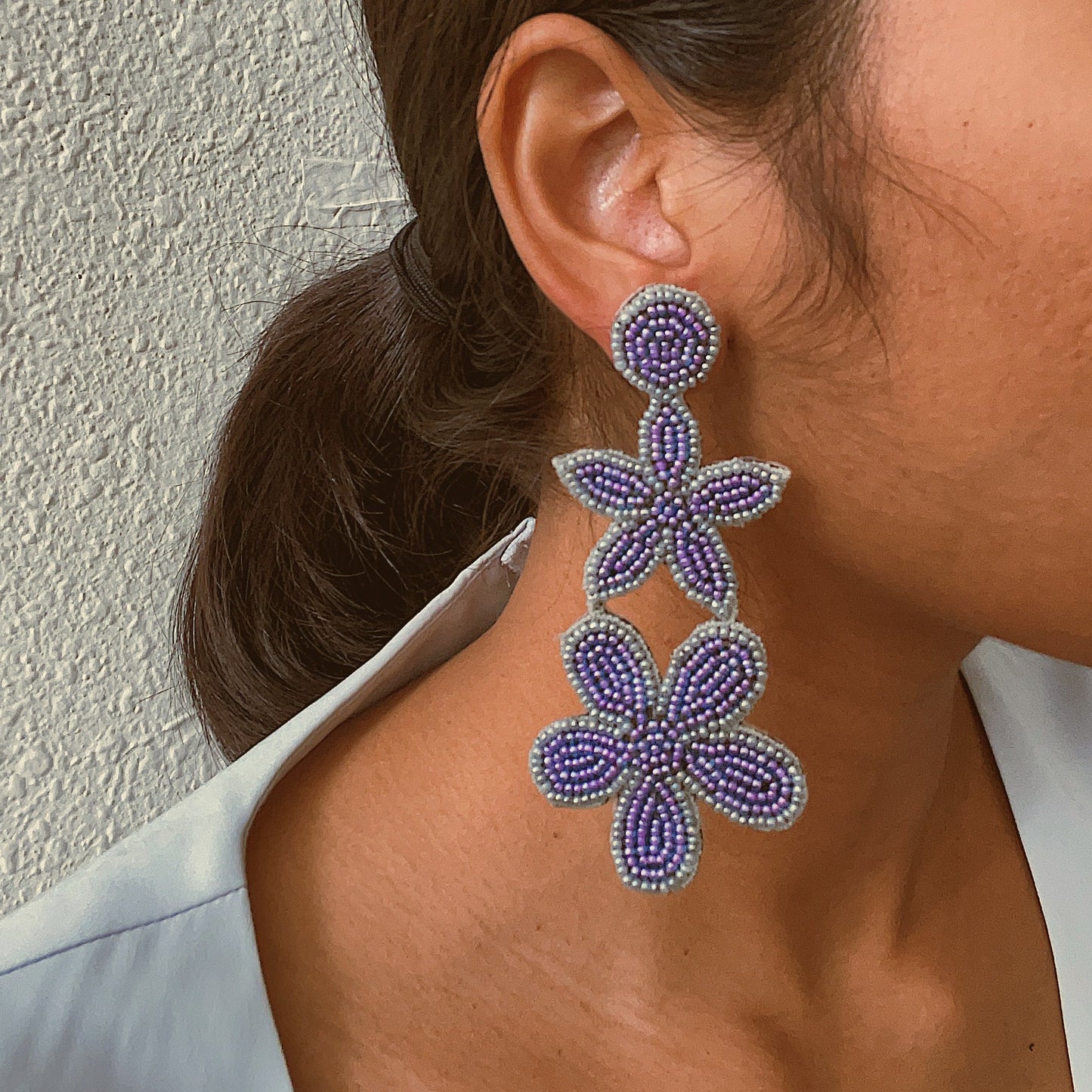 hand embroidered earrings