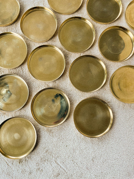 handmade brass trinket trays / coasters