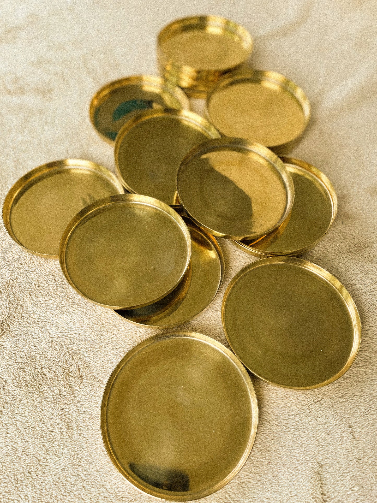 handmade brass trinket trays / coasters